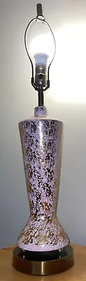 Vintage 1950s Pink Gold Ceramic Lamp Atomic Era Mid Century Modern Lighting MCM • $145