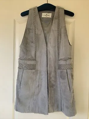 Authentic J. Mendel Gray Real Fur Long Vest Lace Detail Medium • $450