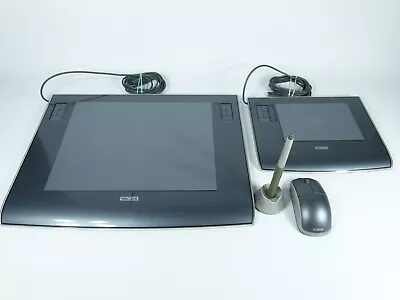 Wacom Intuos 3 PTZ-930 9x12 & PTZ-431W 4x6 Drawing Tablets W Mouse Pen & Holder • $44.97