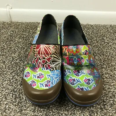 Dansko Clogs Vegan Volley Canvas Floral Patchwork Rain EUR 40 US 9.5-10 Shoes • $49.99