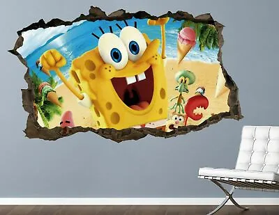 £82.44 • Buy Spongebob Happy Wall Decals Stickers Mural Home Decor For Bedroom Art AH491