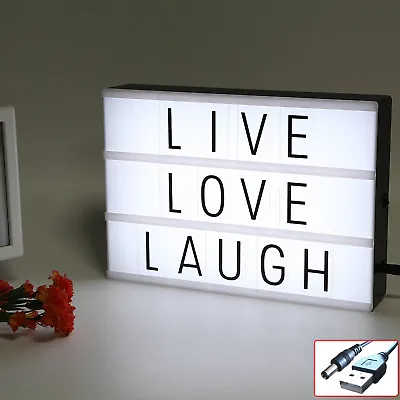 A4 Light Up LED Cinematic 96 Letter Box Xmas Wedding Party Cinema Plaque Shop UK • £10.70