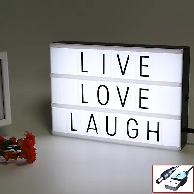 A4 Light Up LED Cinematic Letter Box Xmas Sign Wedding Party Cinema Plaque Shop • £10.70