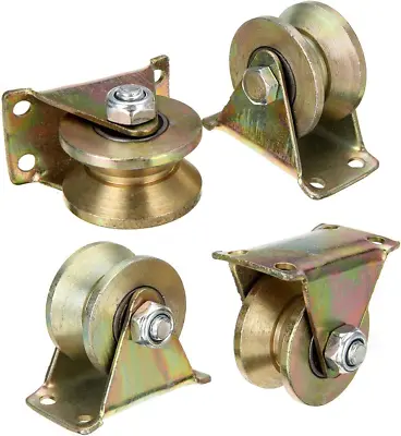 $24.99 • Buy V-Type Groove Wheel, Heavy Duty Rigid Caster With Bracket, For Inverted Track, R