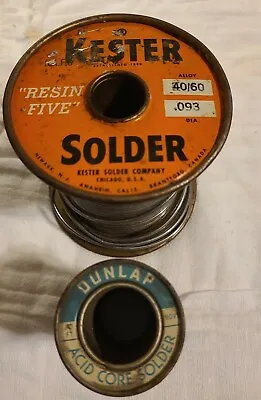 Vintage Kester 40/60 .093 Resin-Five Solder Spool/Dunlap Piece TV/RADIO 3.4 Lb • $49.75