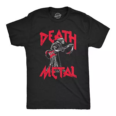 Mens Death Metal T Shirt Funny Brutal Grim Reaper Bloody Guitar Tee For Guys • $13.10