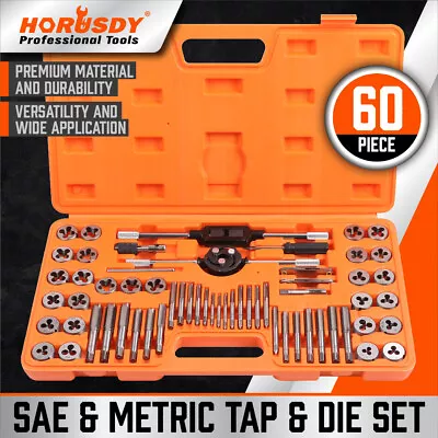 60 Pcs Master Tap And Die Set Coarse And Fine Threads Tools SAE Inch / Metric MM • $33.91