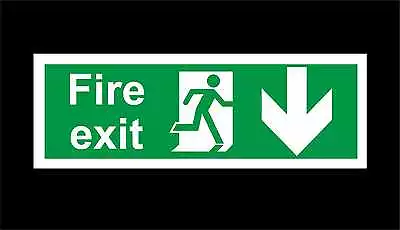 £1.89 • Buy Fire Exit Signs Down Directional Arrow - All Sizes & Materials 100mmx300mm Door