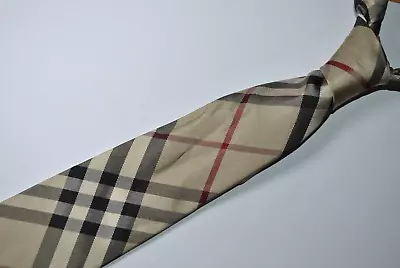 £7.99 • Buy BURBERRY LONDON NOVA CHECK PATTERN Tie ITALY MADE 100% Silk Beige Color L62 W3.3