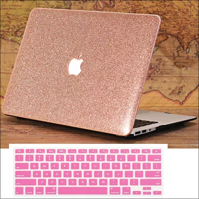 Glitter Rose Gold Hard Case+Keyboard Cover For MacBook Pro Air 11 12 13 14 15 16 • $15.99