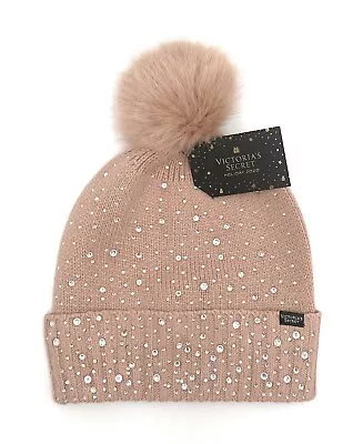 Victoria's Secret Holiday 2020 PINK Rhinestone Pom-Pom Hat NWT • $18.99