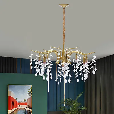 9 Arm Large Chandelier Pendant Light Elegant Crystal Metal Ceiling Light Fixture • $197.60