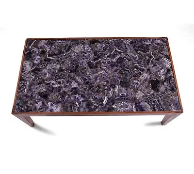 Dining Table Top Resin Art With Amethyst Rectangle Marble Kitchen Slab For Hotel • $2630.75