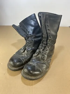 Vintage Corcoran Combat Jump Boots SZ 11.5 12 Black Leather Cap Toe USA Vietnam • $148.74