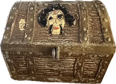 E J Kahn Co. Pirate Metal Treasure Chest Coin Bank No Lock Or Key VTG • $16.99