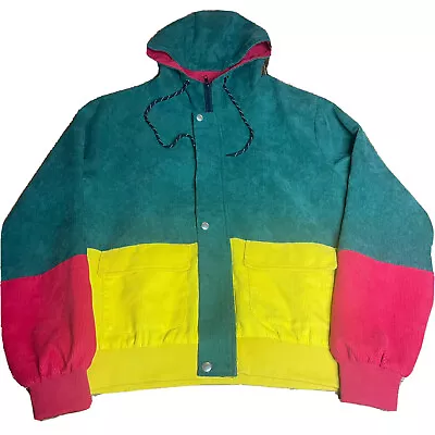 Vintage Zaful Hooded Color Block Corduroy Jacket Small Women’s • £14.46