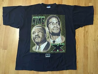 VINTAGE Black History Shirt Mens 3XL Martin Luther King Jr Malcolm X Rap Tee Y2K • $24.99