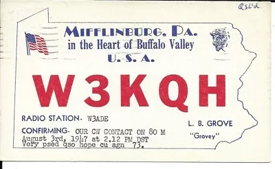 QSL 1947 Mifflinburg PA   Radio Card • $5.52