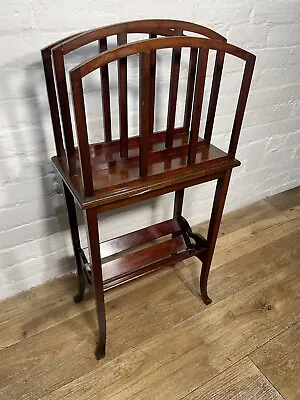 Antique Edwardian Solid Mahogany Magazine  Rack / Stand .Delivery Available • £185.99