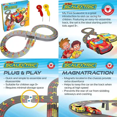 My First Scalextric Sets For Kids Ages 3+ - Mains Powered Micro Race Car...  • £64.15