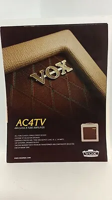 Vox Ac4tv  Guitar Amplifier 2009  Print Ad - 11 X 8.5  6# • $4.76