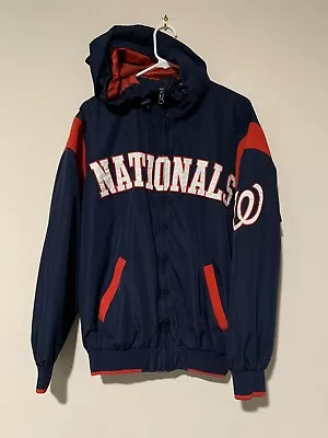 Vintage MLB Washington Nationals Windbreaker Rain Jacket Hoodie Size M By GIII • $30