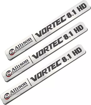 3pcs Allison Transmission 8.1 Hd 8.1L Vortec Emblems For 2500Hd 3500Hd Chrome • $18.69