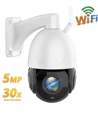 WiFi IP Camera 5MP HD 30X Optical Zoom Outdoor PTZ Speed Dome Cam IR 100m • £130