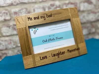 Me And My Dad / Mum... | Father's Day Photo Frame | Personalised Solid Oak Wood • £16.19