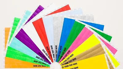 £4.80 • Buy 100 Custom Printed 3/4  Tyvek Paper Wristbands For Events,Festivals,Parties