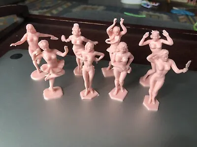 Complete Set Of 8 Marx Bathing Beauties  Dollhouse Size Figures Reissues Pink • $18.99