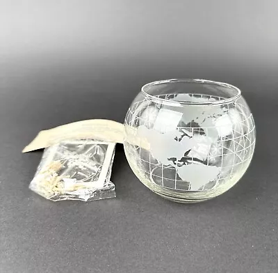 Nestle Nescafe World Globe Map Glass Floating Candle Vase W/Wicks Vintage 1970s • $9.99