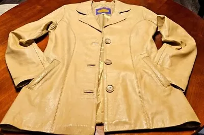 Genuine Leather Women's Blazer / Casual Coat Long Sleeves Dark Yellow Or Mustard • $39.61