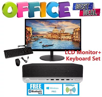 HP Desktop PC 16GB RAM 1TB SSD 22   LCD Monitor Win11Pro WiFi Office Computer PC • $65.79