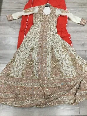 £200 • Buy Asian Bridal Wedding Dress Lengha Pakistani Indian In Cream Off White Pink