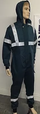 £33.45 • Buy Green Flame Fire Retardant Resistant High Vis Hooded Boilersuit Coverall Overall