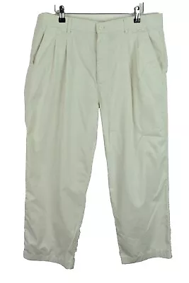 LACOSTE Beige Wide Leg Trousers Size 36 Mens Outdoors Outerwear Menswear • £12.93