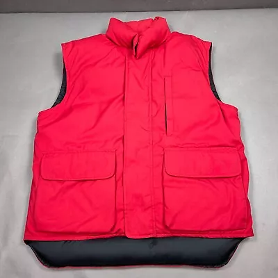 Cabelas Vest Men Medium Red Premier Northern Goose Down Puffer Marty McFly Chore • $39.95