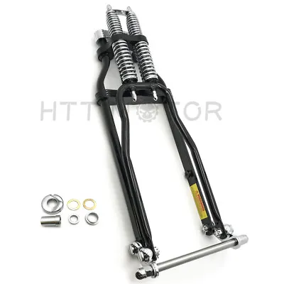 Black Springer Front End -4  Under Stock Length Wishbone For Harley & Custom New • $449.89