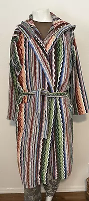 Missoni Home Giacomo Hooded Bathrobe Multicolor Cotton Robe Mens Size Large • $150