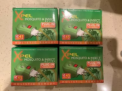 4 X Xpel Mosquito & Insect Repellent 2pin Plug-In Diffuser Relief Solution X 4 • £9