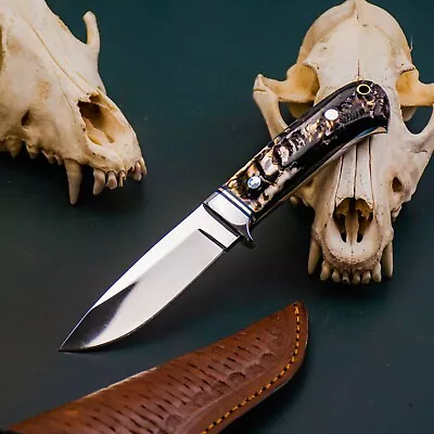 8.2'' Wild Blades Military Stainless Camping Custom Chute Knife Antler Loveless • $0.99