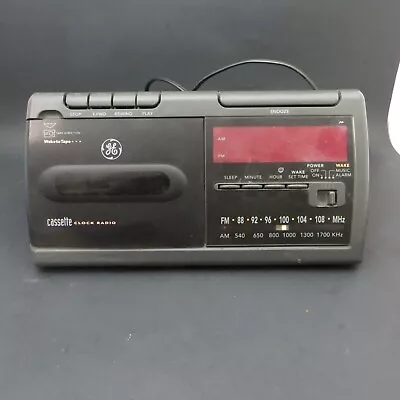 GENERAL ELECTRIC Digital FM AM Cassette Alarm Clock Radio  7-4936A Vintage WORKS • $14.99