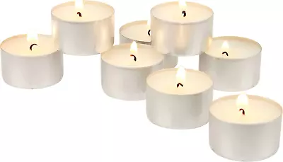 100 Pack Unscented 8 Hour Extended Burn Time Tea Light Candles White 100 Count • $270.99