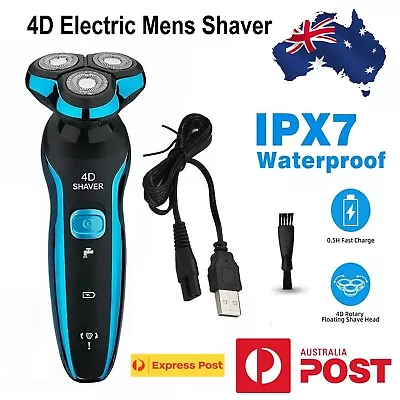 New 4D Electric Mens Shaver Razor Washable Head Pop Up Trimmer Rotary Shaving • $32.99