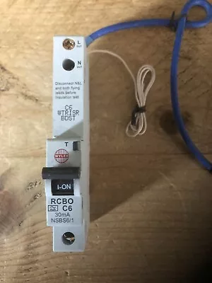 Wylex NSBS6/1  6amp Type C30mA RCBO BS61009 • £13.99