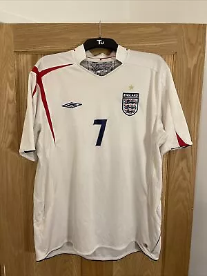 Umbro England White Home Shirt David Beckham 7 XXL • £54.99