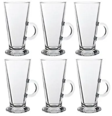 Tall Costa Coffee Latte Glasses Set Of 6 Tea Cup Mugs Cappuccino Hot Cold 280ml • £14.87