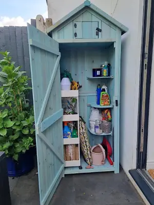 Tall Garden Shed Wooden Narrow Cabinet Tool Storage Box Slim Cupboard Shelter • £129.90