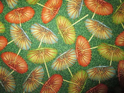 $5.40 • Buy Drink Umbrellas Martini Cocktails Garnish Green Cotton Fabric BTHY